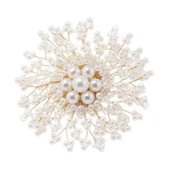 【新品】 Coollooda コサージュ フォーマル ブローチ パール 卒業 入学 結婚式 レディース セレモニー ママ 入園 大きめ華やか ホワイト 8cm 0
