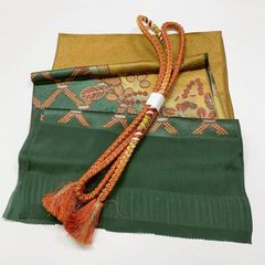 正絹 帯揚げ 帯締めセット 金彩 花ぼかし 7730］帯締め 帯揚げ セット 籬草花文様 金彩 ぼかし 正絹 着物 帯絞め