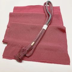 7730］帯締め 帯揚げ セット 籬草花文様 金彩 ぼかし 正絹 着物 帯絞め