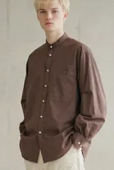 DAIWA PIER39 TECH BAND COLLAR SHIRT M ブラウン BE-86020W ダイワピア39 テックバンドカラーシャツ