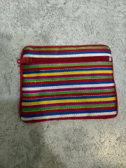 色とりどりのボーダー柄ポーチ ジッパー ケース 小銭入れ