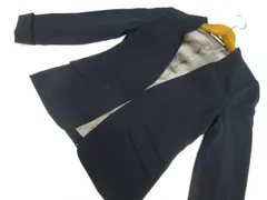 定価\16,800 新品タグ付 オリヒカ ライム ORIHICA RHYME 長袖 洗えるノーカラージャケット S ネイビー メール便可