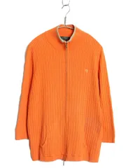 【お得なクーポン配布中!】 00s ローレン ラルフローレン フルジップ ケーブル ニット セーター レディース XL / 古着 オールド コットン ジャケット 7分袖 ジャケット