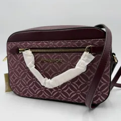 【4/23 11:00販売終了予定】MICHAEL KORS（マイケル・コース）ジェットセット ラージ メタリック ロゴ ジャカード クロスボディバッグ ボルドー系