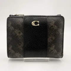 【4/23 11:00販売終了予定】COACH（コーチ）ホース アンド キャリッジ プリント バイフォールド スナップ ウォレット 二つ折り財布 PVC×レザー ブラウン系 ゴールドトーン金具 レディース