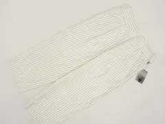 定価\7,871 新品タグ付 ナノユニバース nano・universe ストライプワイドパンツ M オフホワイト ブラック ストライプ柄