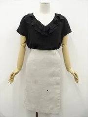 ZARA BASIC等 半袖カットソー+ひざ丈タイトスカート コーディネート2点セット S相当 ブラック ライトグレー きれいめ・フェミニン系 20代〜30代