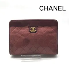 CHANEL シャネル ココマーク マトラッセ ラムスキン ハンド クラッチ バッグ ボルドー ブランド カバン BAG ファッション r1357のサムネイル