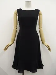 クローネ Krone ロング丈 ラウンドネック ノースリーブワンピース フォーマルウエア 11 ブラック メール便可