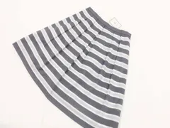 新品タグ付 ロペピクニック ROPE PICNIC 洗えるひざ丈タックスカート 38 ネイビー ホワイト ブルー ボーダー柄 メール便可