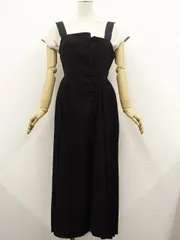 SNIDEL＆無印良品 ロング丈ジャンパースカート+半袖カットソー コーディネート2点セット S相当 ブラック ライトグレー クール系 20代〜