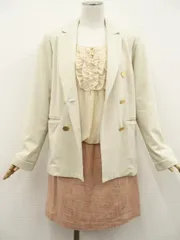 ROPE PICNIC等 テーラードジャケット+膝丈ドッキングワンピ コーデ2点セット M ベージュ系 オレンジ系＆ピンク系 フェミニン・きれいめ系 20代・30代