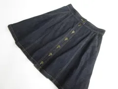 トゥービーバイアニエスベー To b. by agnes b. ひざ丈 デニムフレアスカート 38 インディゴブルー