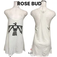 ROSE BUD ローズバッド レーサーバックロング丈タンクトップ  ノースリーブチュニック コットン ナスカの地上絵 S 小さいサイズレディースのサムネイル