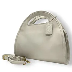 美品 コーチ COACH 2WAY ハンドバッグ ショルダーバッグ レザー 本革 ホワイト 白 オールドコーチ ヴィンテージ ビンテージ クラシック エレガント 斜め掛け可 自立可 レア 希少 USA製 鞄 カバン 手提げ 肩掛け 高級感 9942 s72