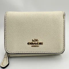 COACH コーチ 三つ折り財布 コンパクトウォレット ミニ財布 アイボリー系