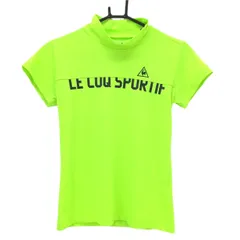 【超美品】ルコックゴルフ 半袖ハイネックシャツ 蛍光グリーン ロゴ ストレッチ レディース L ゴルフウェア le coq sportifのサムネイル