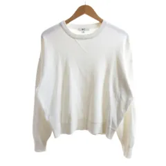 ユニクロ UNIQLO :C コットンニット セーター アイボリー L 無地 長袖 クルーネック/HW