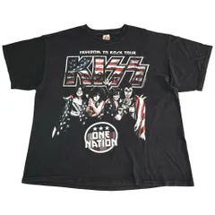 KISS キッス ツアーＴシャツ バンド ブラック(メンズ 2XL)中古 古着 X9825