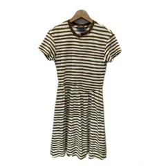 【中古】　MARC BY MARC JACOBS　ワンピース　半袖　ミディアム丈　クルーネック　ボーダー　オルタネイト　ウエストゴム　変形　古着　/2495のサムネイル