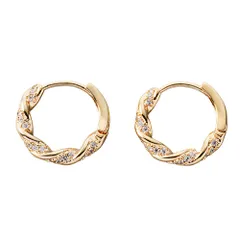 【ゴールド×ピアス】[Cream dot. クリームドット公式] ピアス レディース   ニッケルフリー フープ ワンタッチ キャッチレス 中折れ ビジュー ひねり ツイスト  