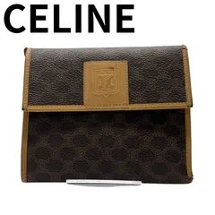 CELINE セリーヌ マカダム柄 二つ折り財布 ヴィンテージ ブラウン コンパクト