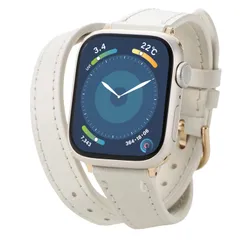 新品 エレコム アップルウォッチ バンド Apple Watch 41mm 40mm 38mm スリムタイプ 2重巻き ソフトレザー オフホワイト AW-41BDLWJWH
