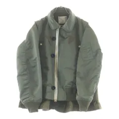 Sacai (サカイ) 22AW NYLON TWILL MIX BLOUSON ナイロン ツイル ミックス ドッキング ライナー付き ジップアップ ボンバージャケット カーキ 22-02824Mのサムネイル