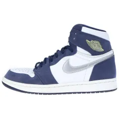 NIKE (ナイキ) AIR JORDAN 1 HIGH OG CO.JP MIDNIGHT NAVY 2020 DC1788-100 エアジョーダン1 ミッドナイトネイビー ハイカットスニーカー US9/27cm ホワイト/ネイビー