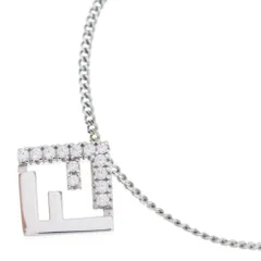 FENDI (フェンディ) FOREVER 8AK337 フォーエバー FFロゴ ラインストーン チェーンネックレス シルバーのサムネイル