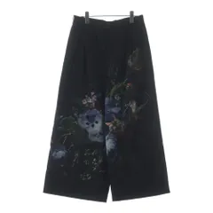 LAD MUSICIAN (ラッドミュージシャン) 19AW 2TUCK CROPPED WIDE SLACKS 花柄 2タック クロップド ワイドスラックス ブラック 2219-573のサムネイル
