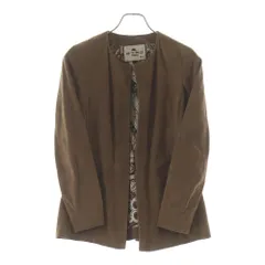 ETRO (エトロ) ノーカラー スエードレザージャケット ブラウン 141-15478-9560のサムネイル