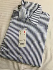 UNIQLO EFCブロード ストライプシャツ シャツ 長袖  ストライプ ホワイト ブルー