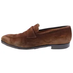 Crockett&Jones (クロケットアンドジョーンズ) スウェードレザー コインローファー 革靴 シューズ ブラウン 7 1/2のサムネイル