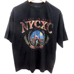 ニコアンド Niko and.. カットソー Tシャツ Uネック 半袖 M 黒 ブラック /RT