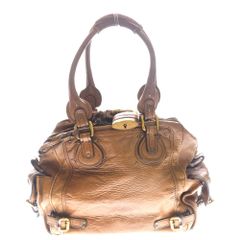 Chloe クロエ パディントンレザー ハンドバッグ キャメル 金具付き