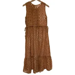 【中古】　AZUL BY MOUSSY　ワンピース　ロング丈　ノースリーブ　レイヤード　ウエストサイド調節可能　古着　/2408