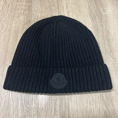 【未使用】 MONCLER モンクレール ニット帽 ビーニー黒のサムネイル