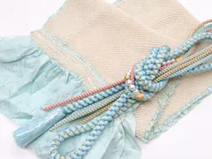 【一輝堂】和装小物 帯揚げ帯締めセット 帯揚 帯締 振袖用 総絞り 丸組 金糸 飾り付  26w04-4844