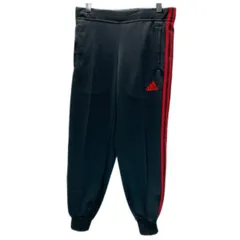 【中古】　adidas　トラックパンツ　90s vintage　90年代　ジャージパンツ　ボトムス　ウエストゴム　トラックライン　ワンポイント　ブランドロゴ　刺しゅう　デサント社　日本製　スポーツ　古着　/1042