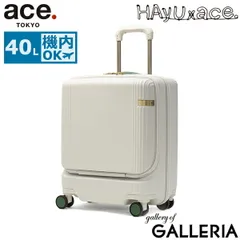 【正規品10年保証】 エーストーキョー スーツケース 機内持ち込み ace.TOKYO かわいい 可愛い ストッパー付き TSA フロントオープン 40L 3泊4日 3泊 4泊 ネコ柄 HAyU×ace. HAyU セダム 09081 アイボリーのサムネイル