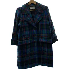 【中古】　Yves Saint Laurent　チェスターコート　ハーフ丈　チェック　シングルボタン　肩パット　古着　/2497のサムネイル