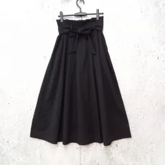 URBAN RESEARCH DOORS アーバンリサーチドアーズ ロングタックスカート ウエストリボン シック  ブラック Oneサイズ ◎、〇◇☆