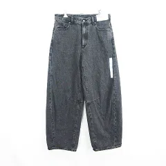 ジーユー GU バレルレッグジーンズ ボトムス ロング丈 76 ダークグレー ※EKM