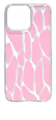 【新品未使用】iPhone15 Pro Max アイフォン15プロマックスクリア ハードケース キリン柄（ピンク）半透明透過 アニマル スマホ ケース 