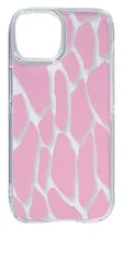 【新品未使用】iPhone15 アイフォン15クリア ハードケース キリン柄（ピンク）半透明透過 アニマル スマホ ケース 