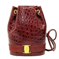Salvatore Ferragamo サルヴァトーレフェラガモ ヴァラ AQ-215676 ボルドー 巾着 リュック レザー レディース 布袋有のサムネイル