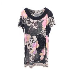 LEONARD FASHION レオナード レオナール花柄 チュニック ネイビー