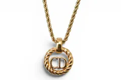 クリスチャンディオール ネックレス ヴィンテージ Christian Dior CDロゴ/サークル ゴールド【中古】