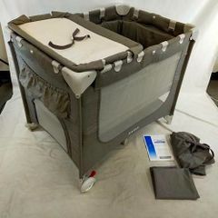 simpolu ベビーベッド 折りたたみ プレイヤード ライトグレー - メルカリ